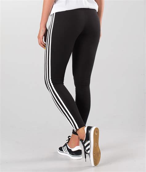 adidas originals 3 stripe trefoil leggings black|adidas trefoil leggings grey.